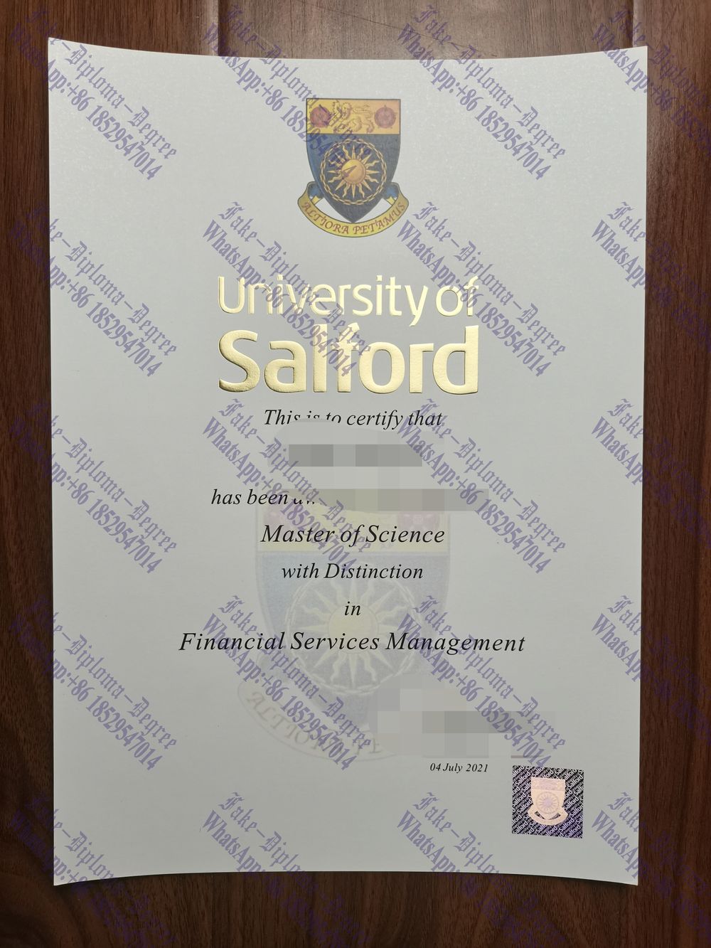 How to create fake University of Salford Diploma