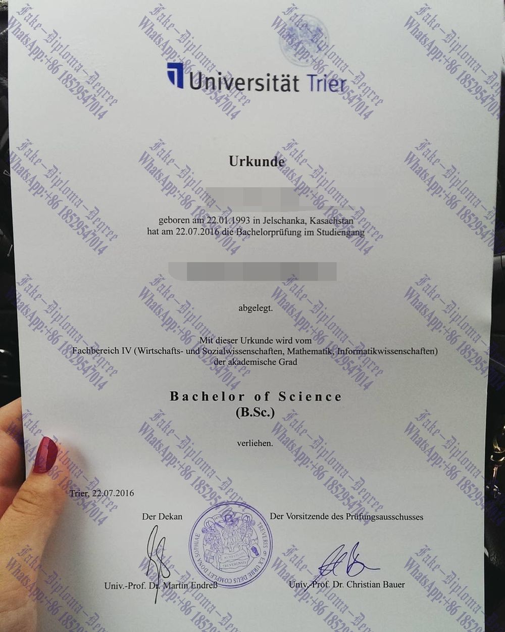 How to create fake University of Trier Degree