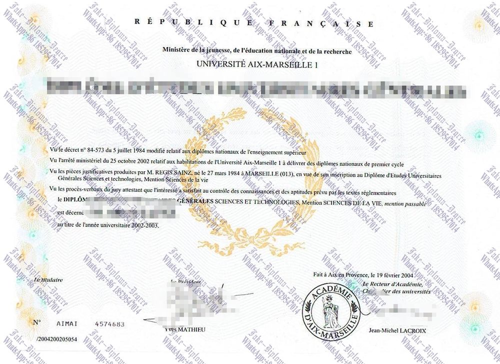 How to create fake Université Aix Marseille I Degree