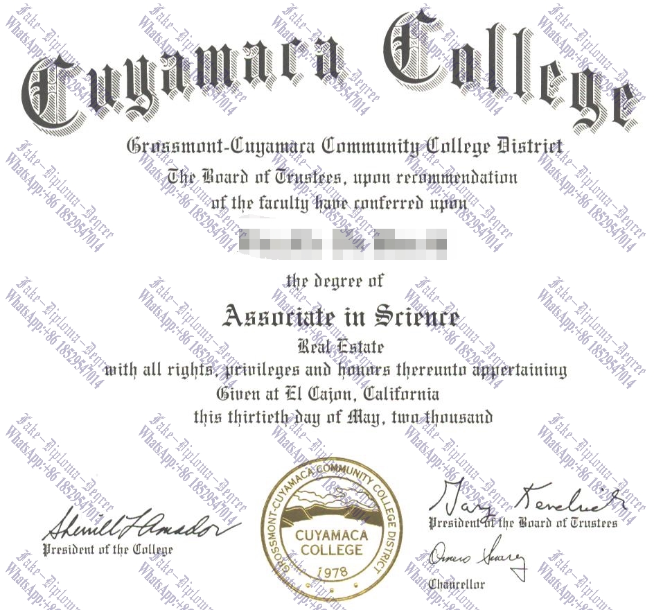 How to order fake Cuyamaca College Degree