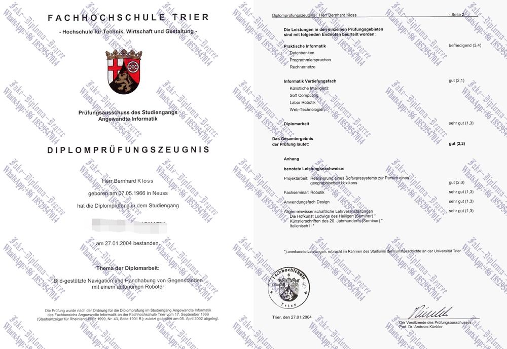 How to order fake Fachhochschule Trier Diploma