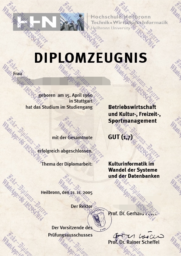 How to order fake Hochschule Heilbronn Diploma