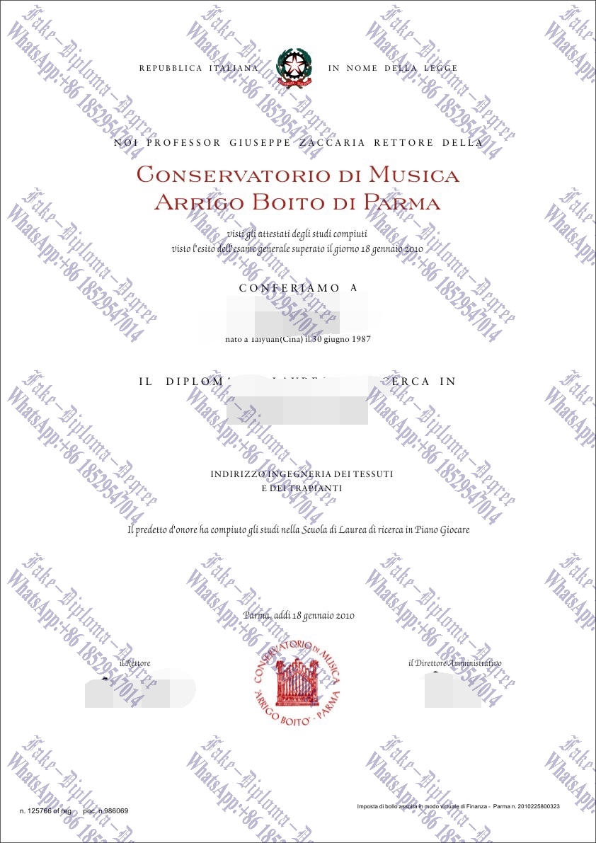 How to order fake How to create fake Conservatorio di Musica Arrigo Boito Degree Degree