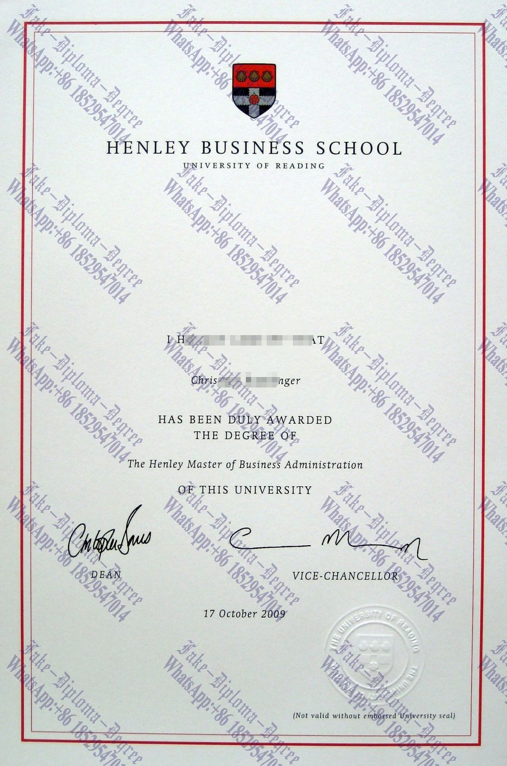 How to order fake The Henley Business School Diploma