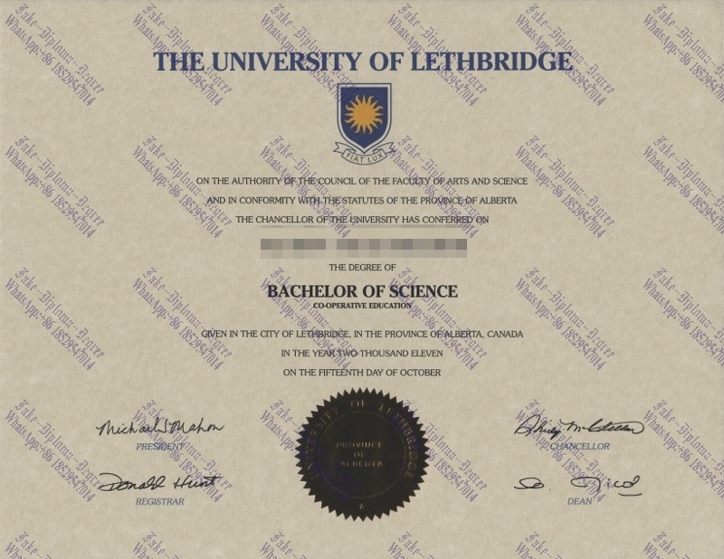 How to order fake The University of Lethbridge Diploma