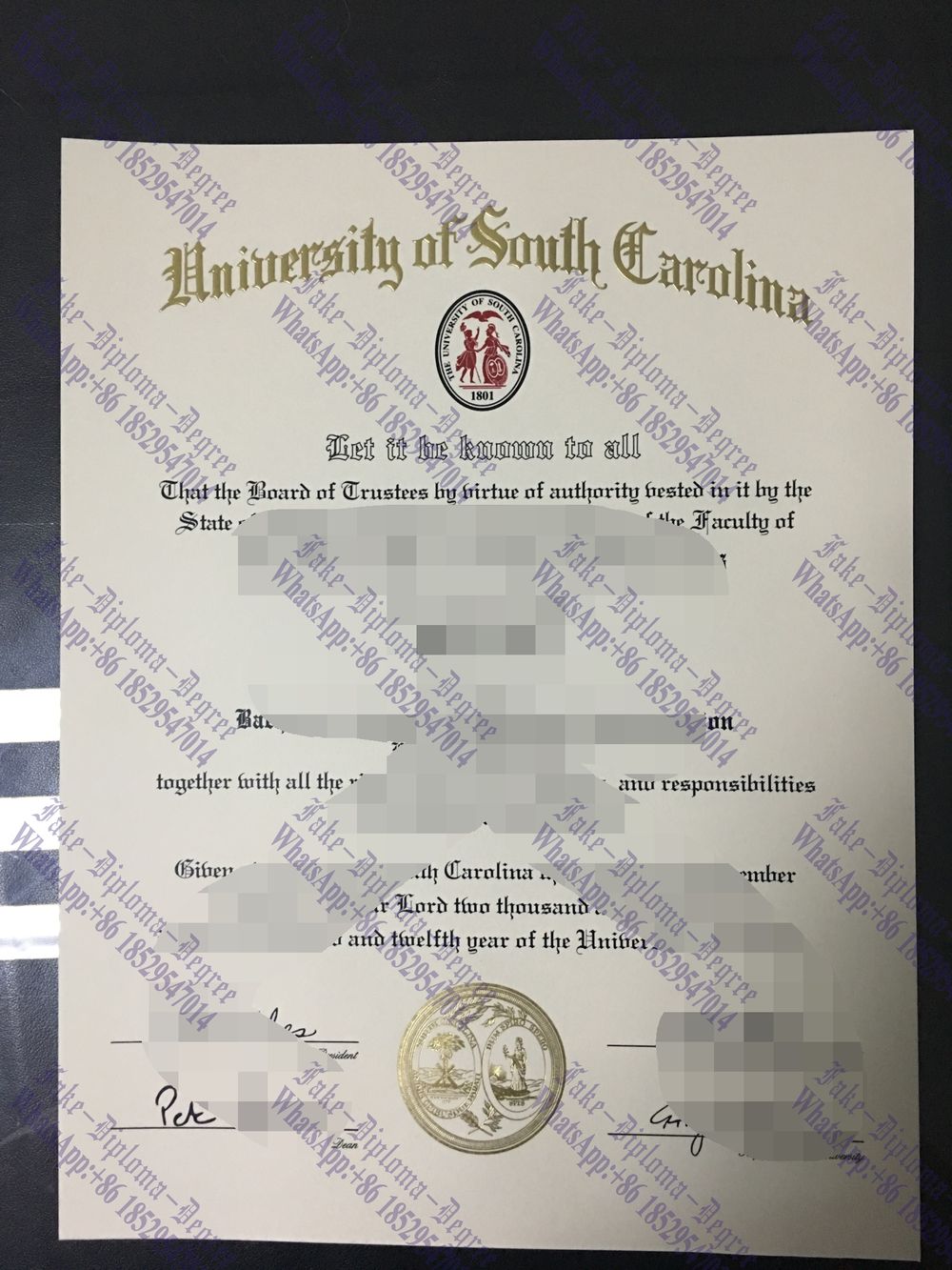 How to order fake University of South Carolina Degree