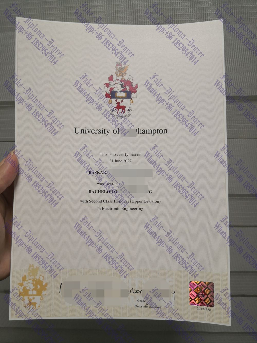 How to order fake University of Southampton Degree