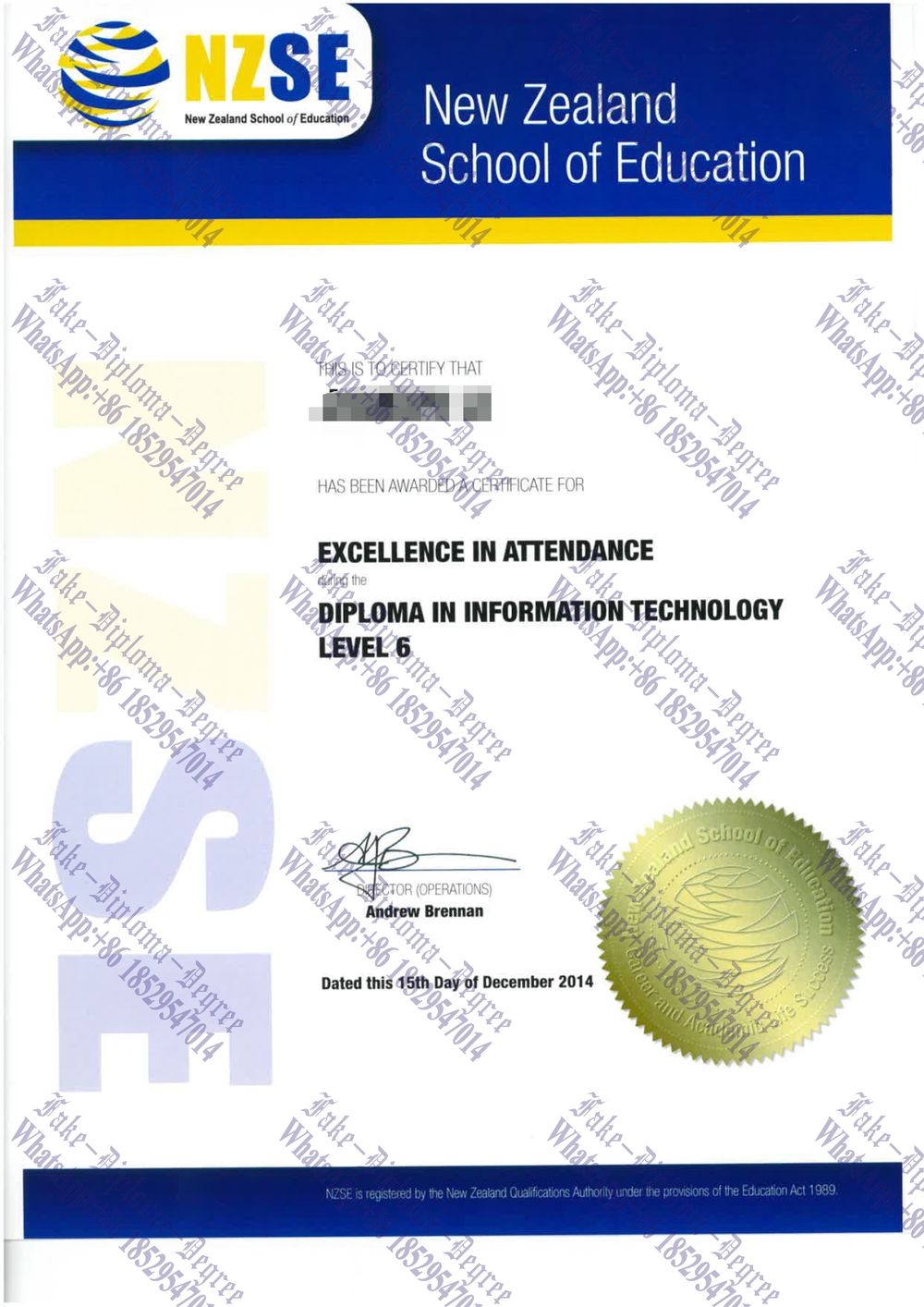 How to order fake mNew Zealand School of Education Diploma
