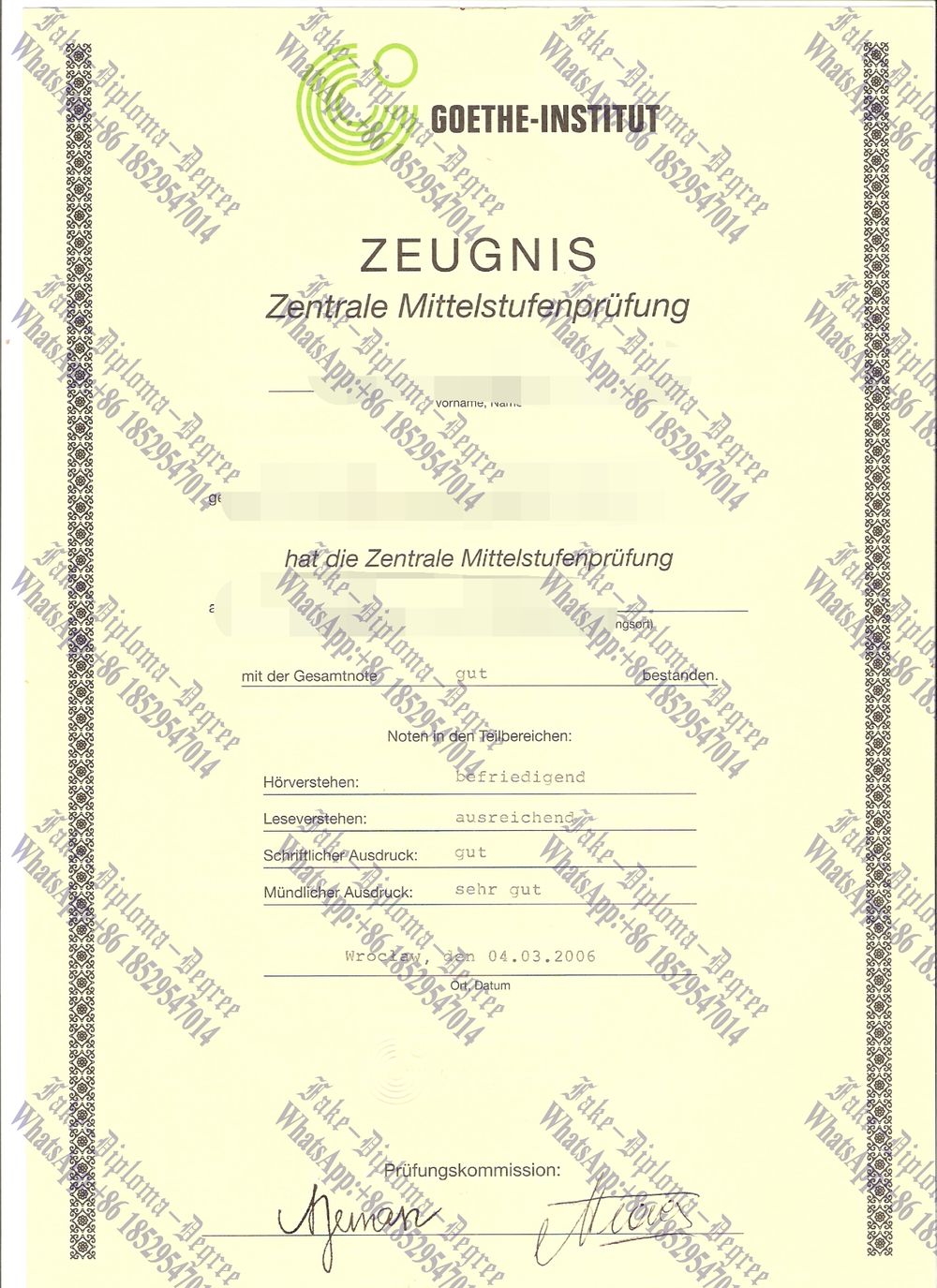 How to purchase fake Goethe Institute Diploma