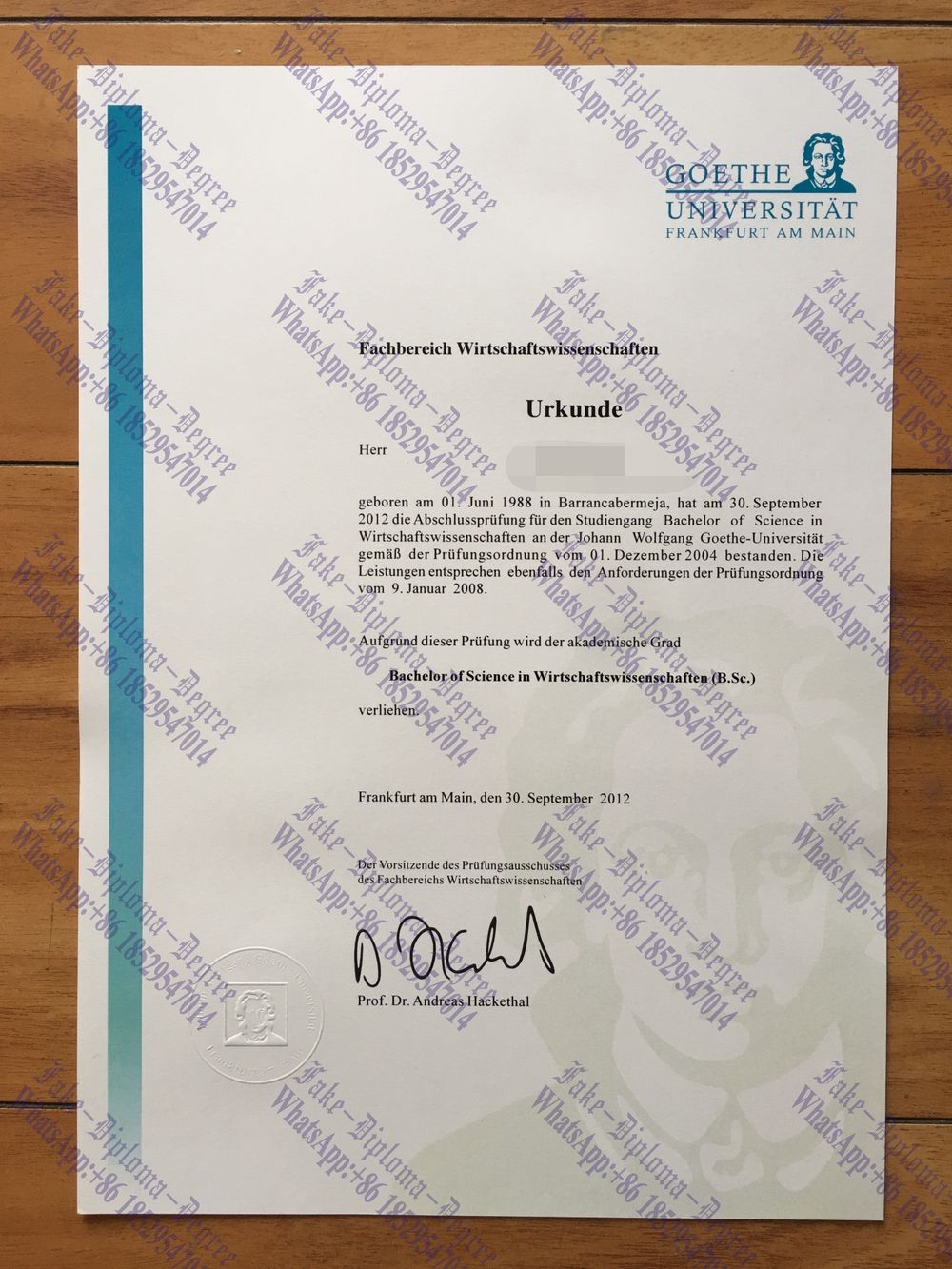 How to purchase fake Goethe University Frankfurt Diploma