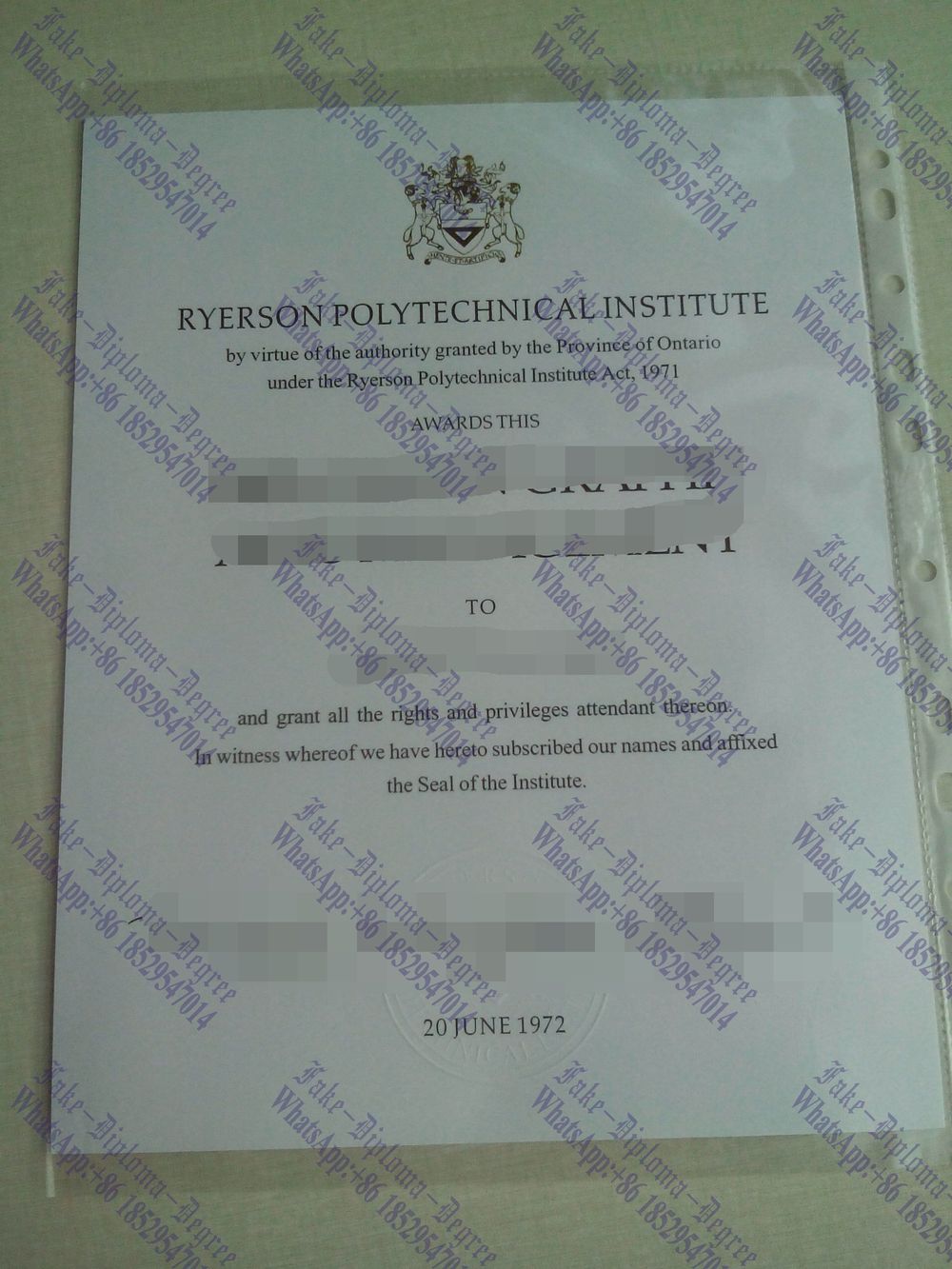 How to purchase fake Ryerson Polyechnical Institute Degree
