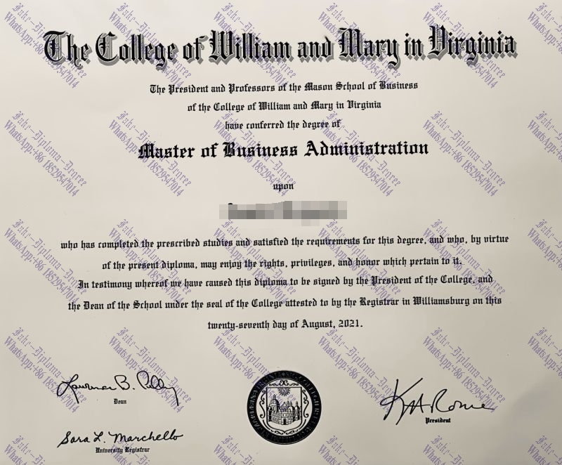 How to purchase fake The College of William Mary Diploma