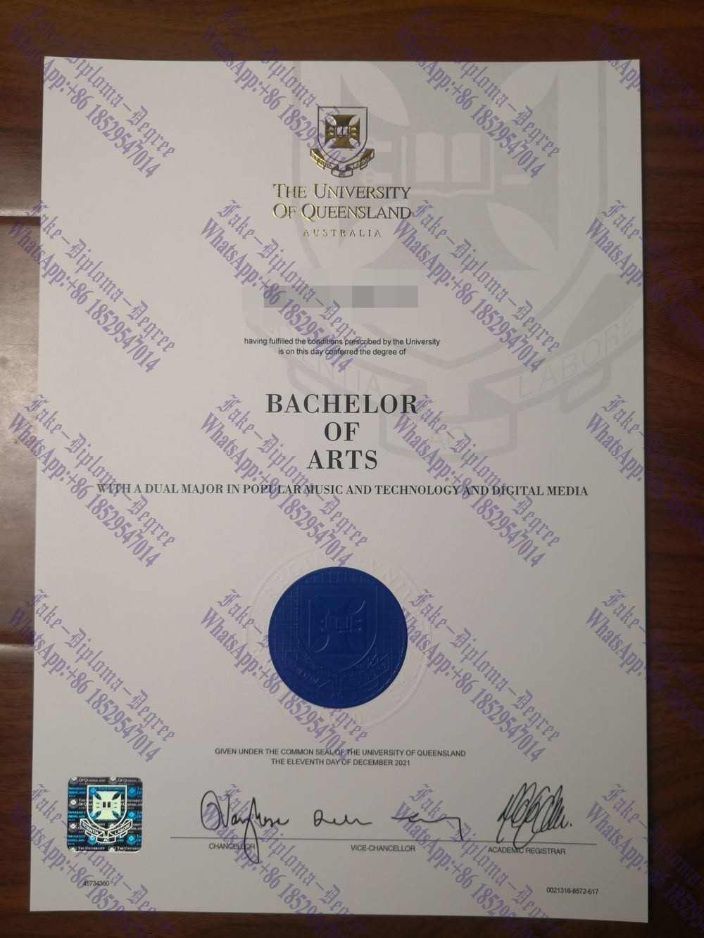 How to purchase fake The University of Queensland Degree