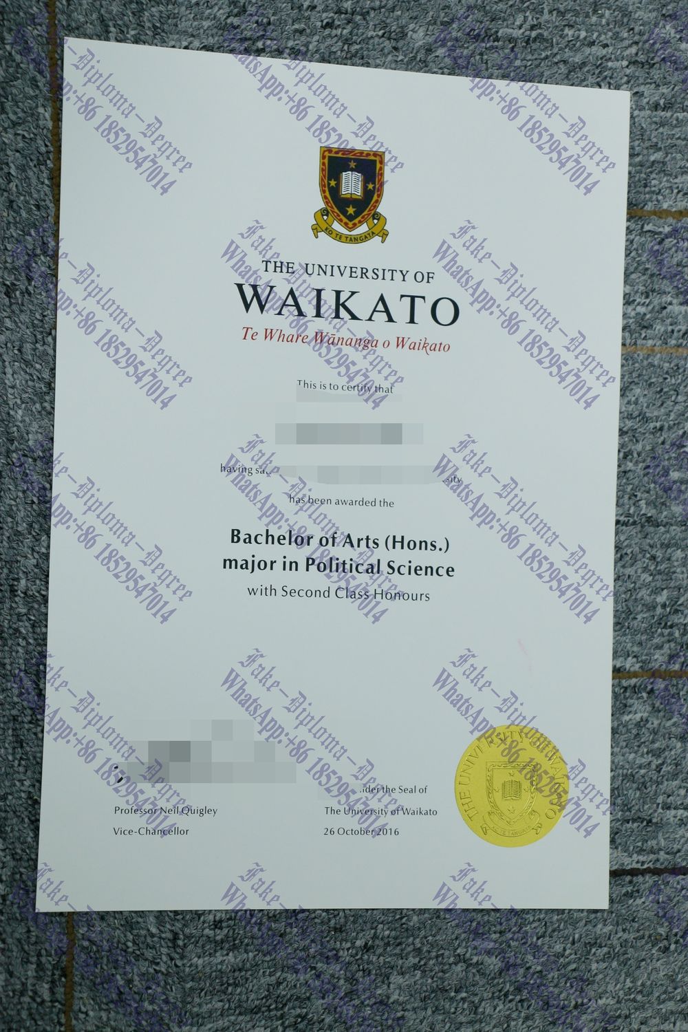 How to purchase fake The University of Waikato Diploma