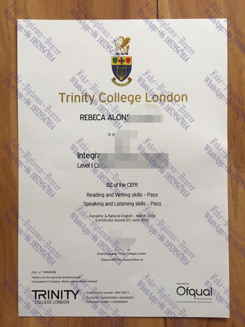 How to purchase fake Trinity College London Diploma