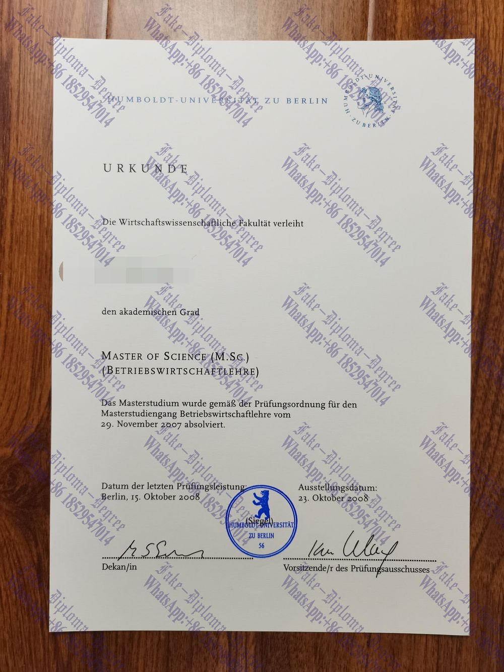 Is it possible to buy fake Humboldt University of Berlin Degree