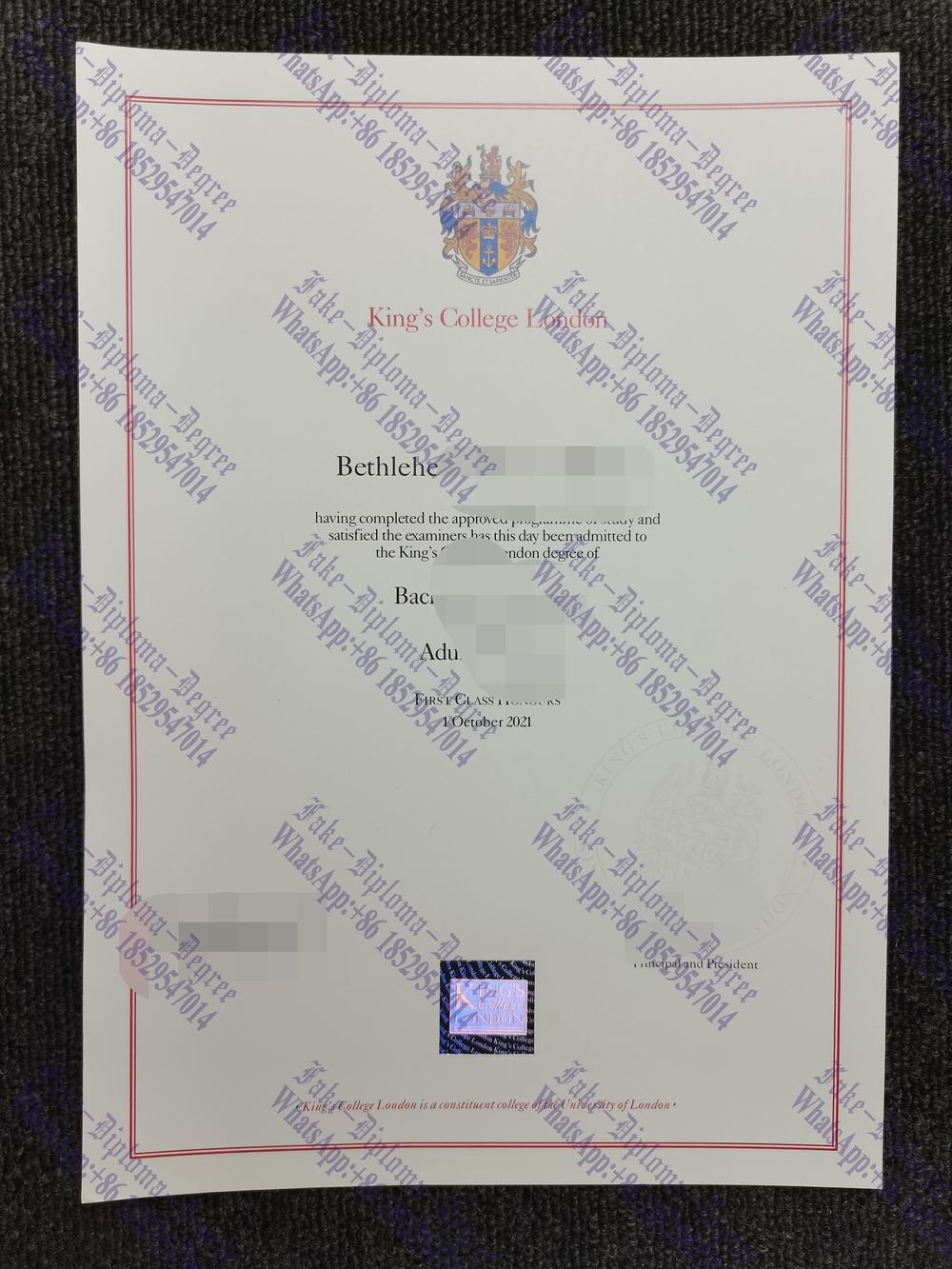 Is it possible to buy fake Kings College London Degree
