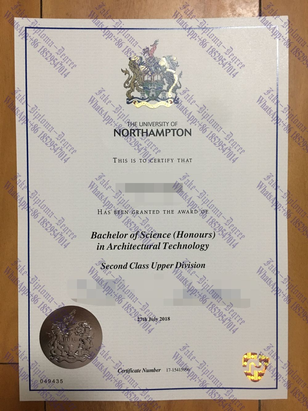 Is it possible to buy fake University of Northampton Diploma