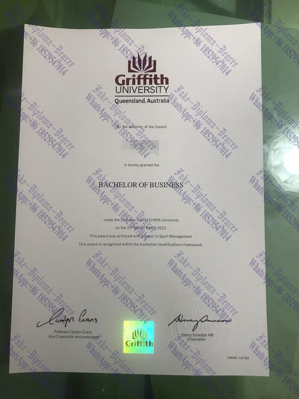 Make fake Griffith University Degree