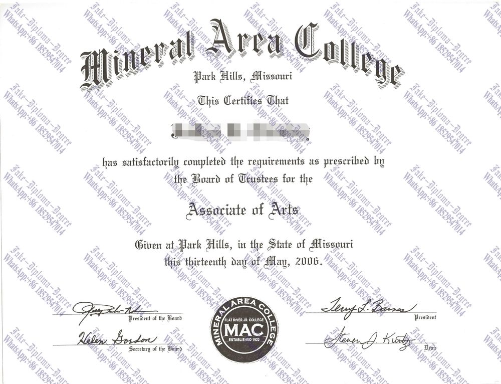 Make fake Mineral Area College Diploma