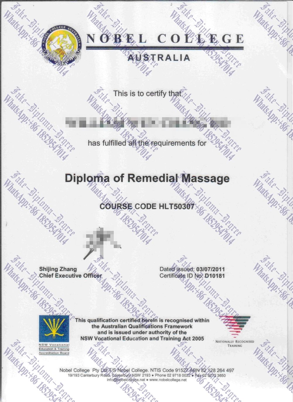 Make fake Nobel College Diploma