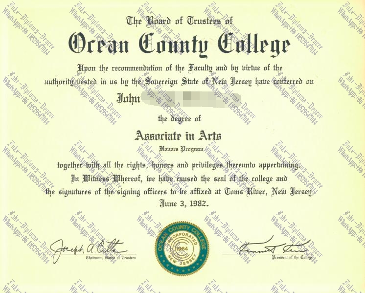 Make fake Ocean County College Degree