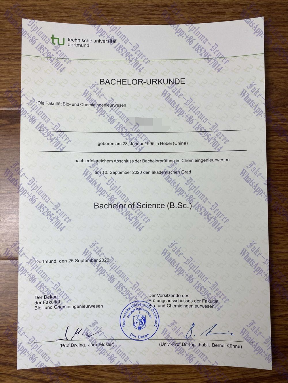 Make fake Technical University Dortmund Diploma