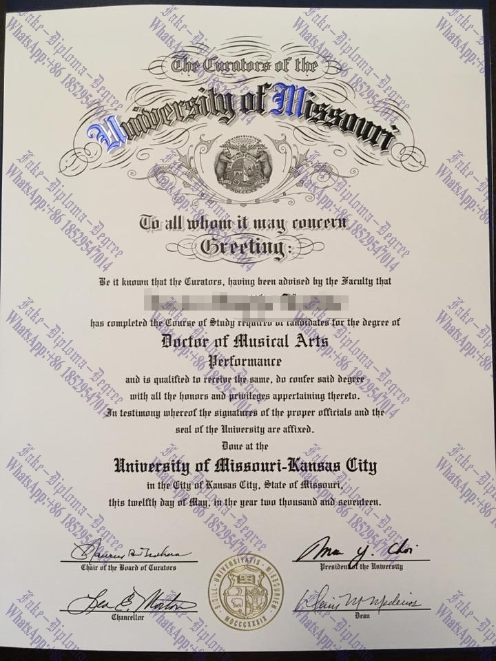 Make fake University of Missouri, Kansas City Diploma