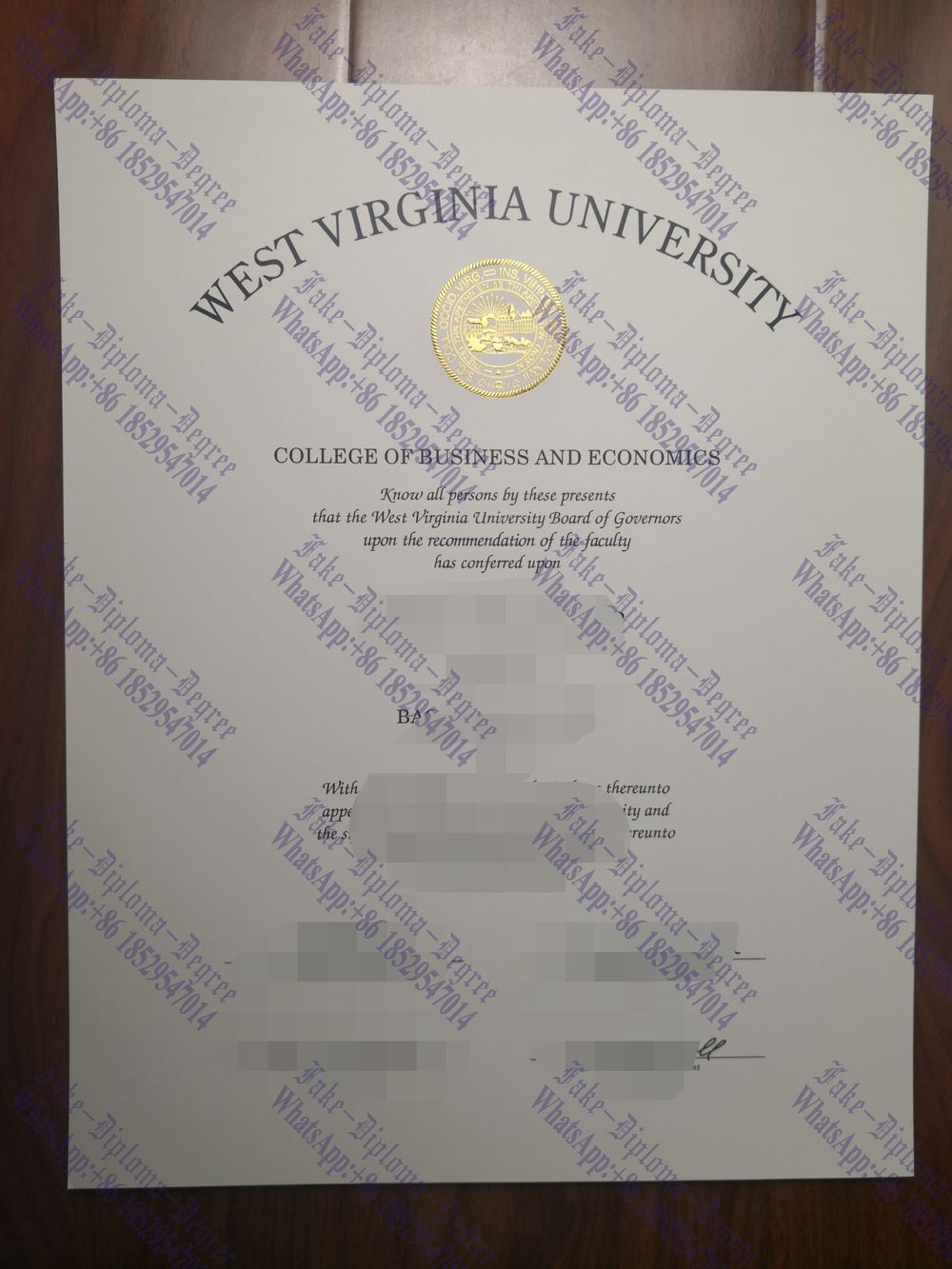 Make fake West Virginia University Degree