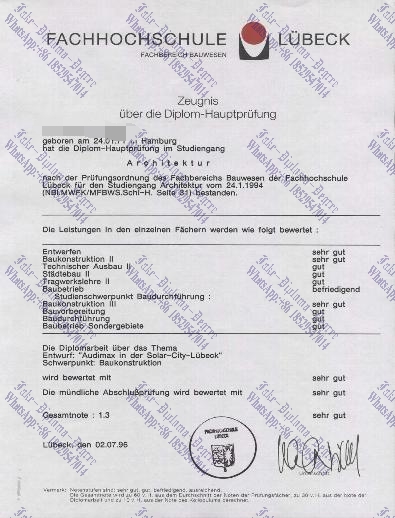 Purchase fake Fachhochschule Lübeck Degree