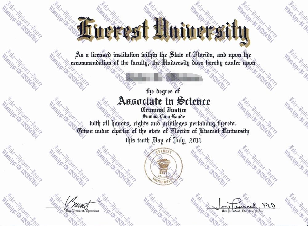 Purchase fake Make fake Everest University Diploma Degree