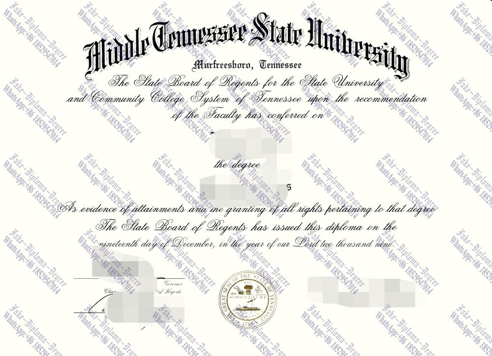 Purchase fake Middle Tennessee State University Diploma