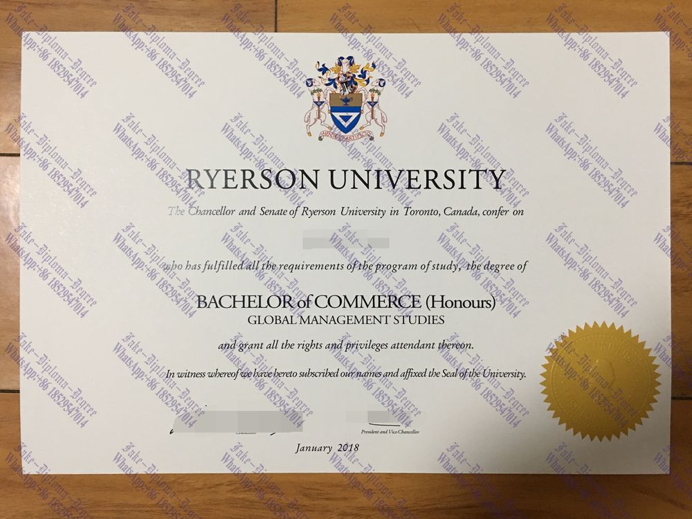 Purchase fake Ryerson University Diploma