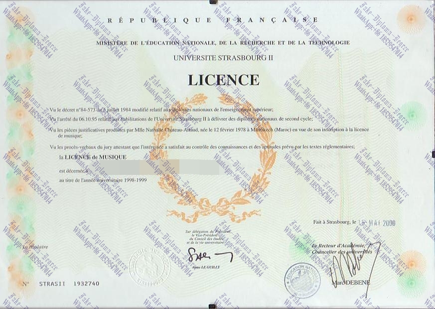Purchase fake Strasbourg University Diploma