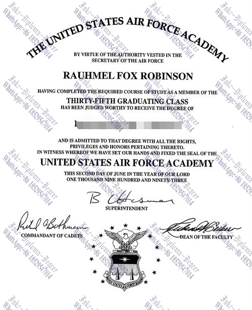 Purchase fake United States Air Force Academy Diploma