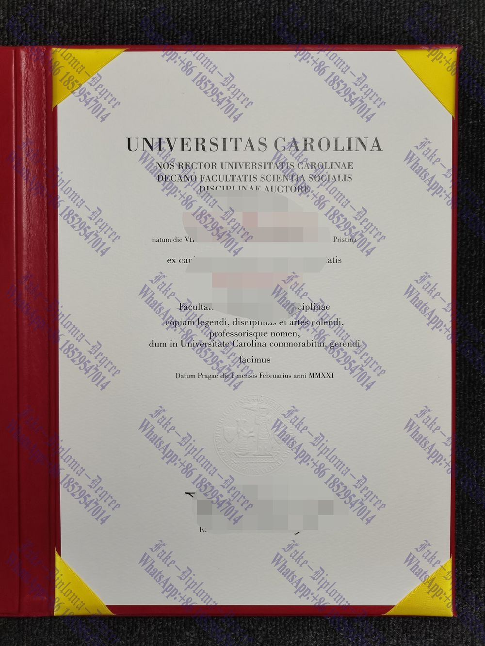 Purchase fake Universitas of Carolina Degree