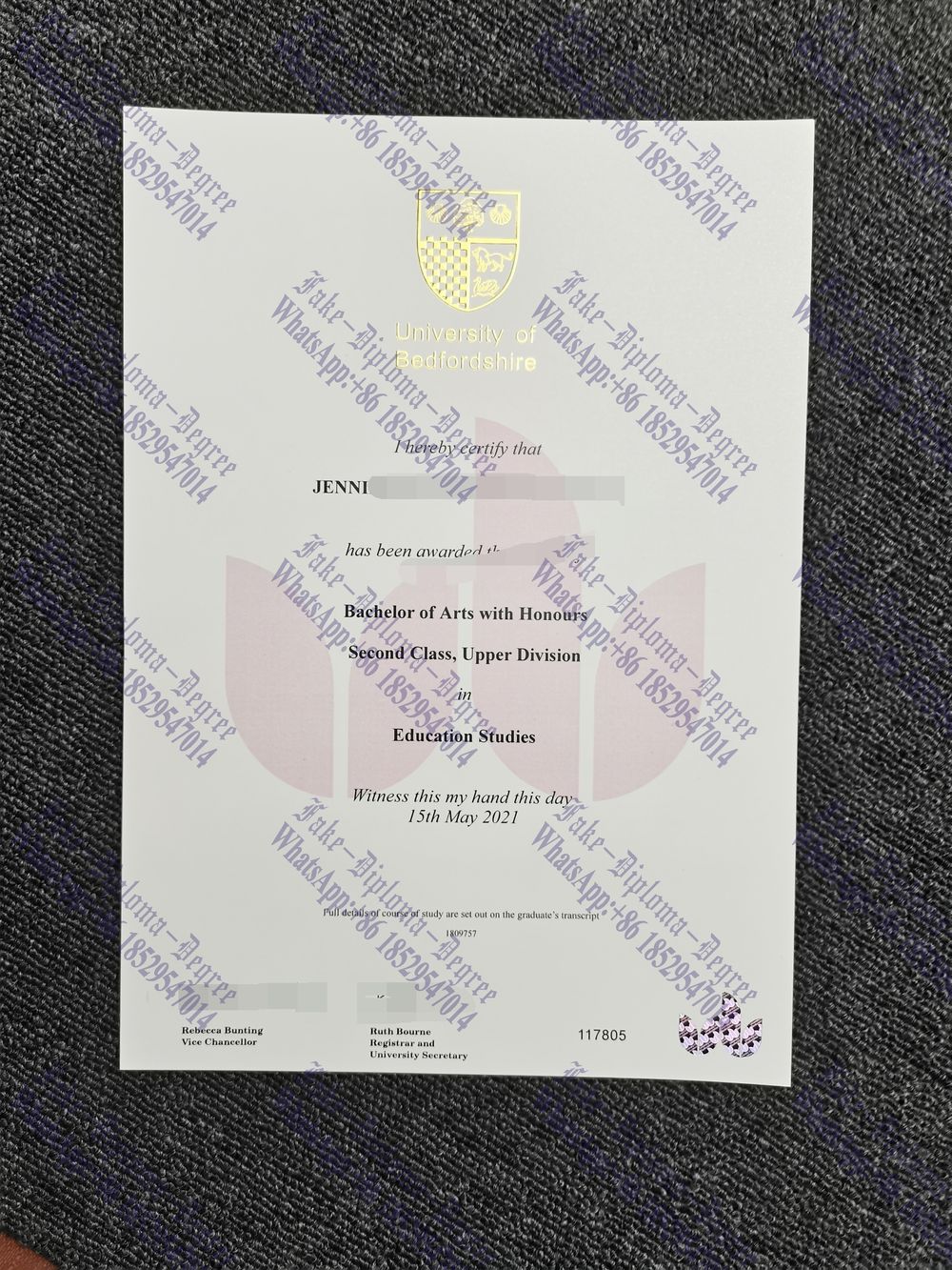 Purchase fake University of Bedfordshire Degree