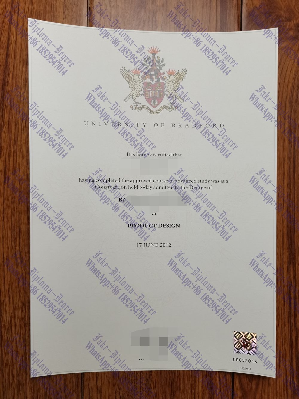 Purchase fake University of Bradford Degree