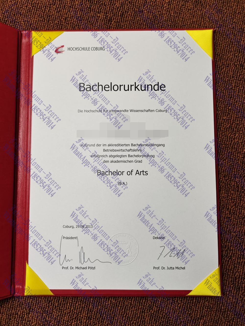 Purchase phony Coburg University of Applied Sciences Diploma