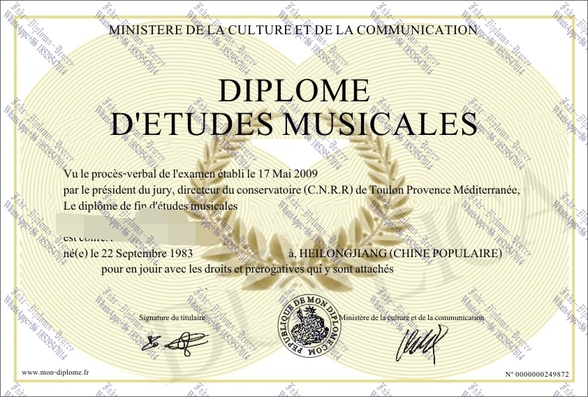 Purchase phony Conservatoire National Supérieur de Musique et de Danse de Paris Degree
