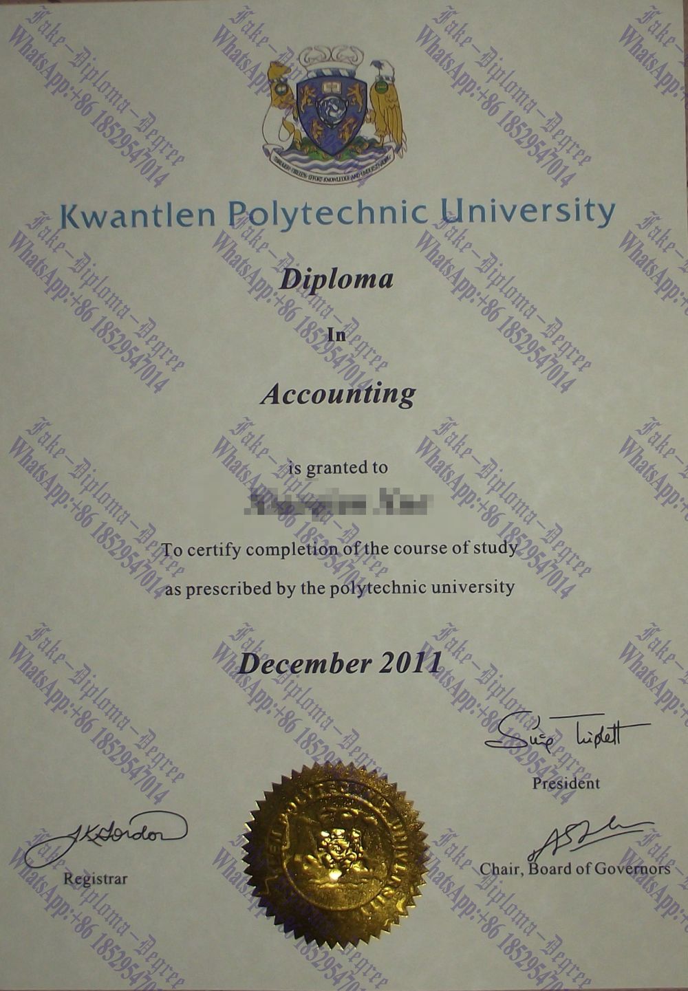 Purchase phony Kwantlen University of Technology Degree