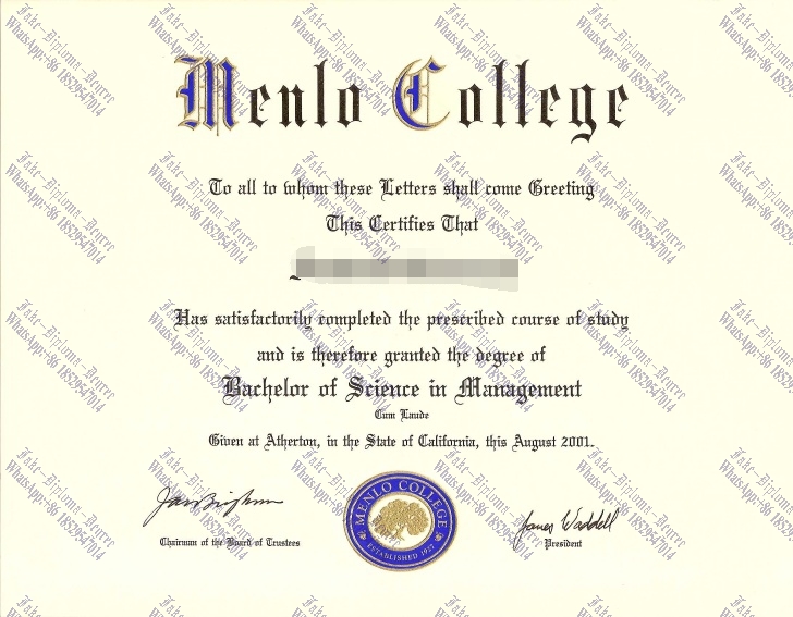 Purchase phony Menlo College Diploma