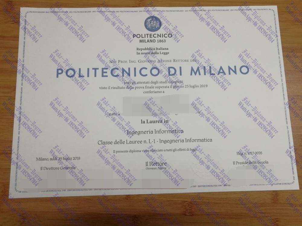 Purchase phony Politecnico di Milano Diploma