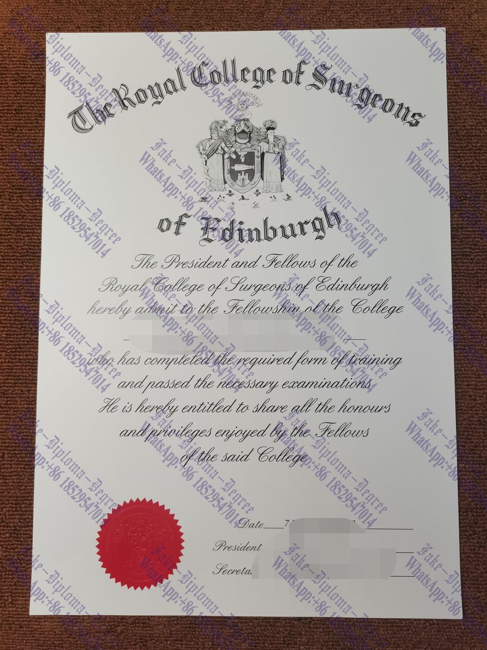 Purchase phony Royal College of Surgeons Diploma