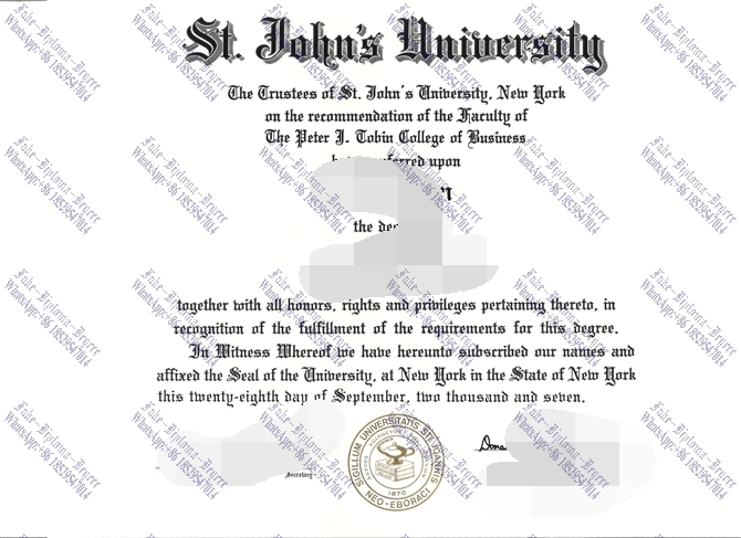 Purchase phony St. Johns University Diploma