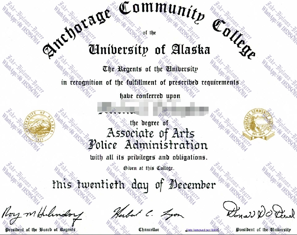 Purchase phony University of Alaska Anchorage Diploma