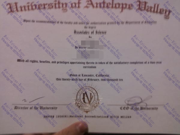 Purchase phony University of Antelope Valley Diploma