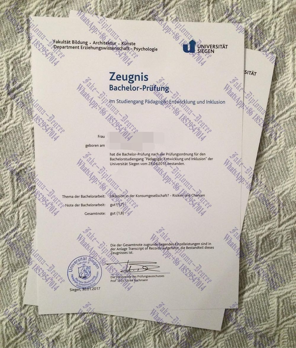 Purchase phony University of Siegen Diploma