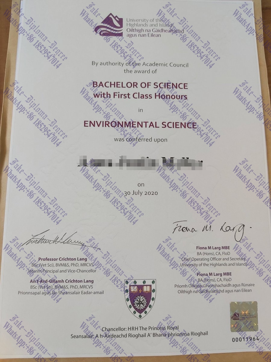 Purchase phony University of the Highlands and Islands Diploma
