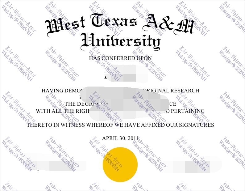 Purchase phony West Texas AM University Degree